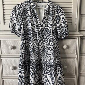 SugarLips Navy and White Eyelit Mini Dress Size Small
